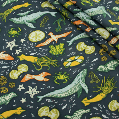 Marine Deep Blue Organic Poplin
