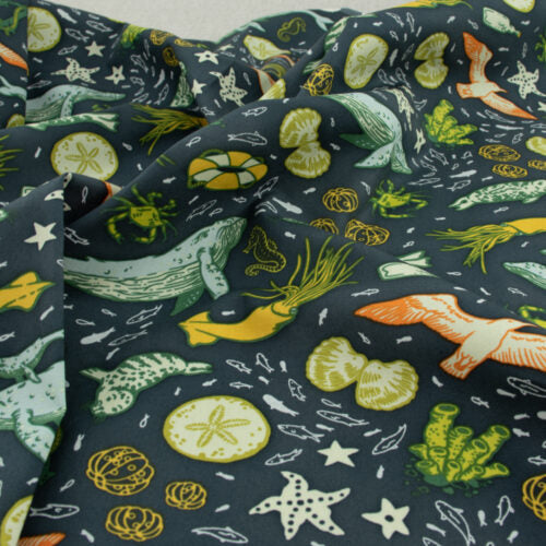 Marine Deep Blue Organic Poplin