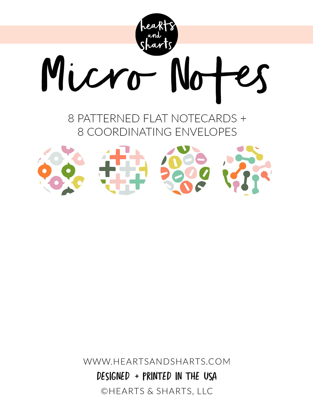 MICRO NOTES - 8 TINY NOTECARDS + 8 COORDINATING, NON-SEALING, TINY ENVELOPES
