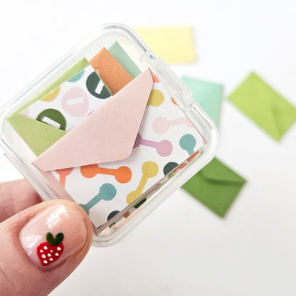 MICRO NOTES - 8 TINY NOTECARDS + 8 COORDINATING, NON-SEALING, TINY ENVELOPES