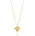 fair trade gold leaf pendant necklace made by hand, flat lay