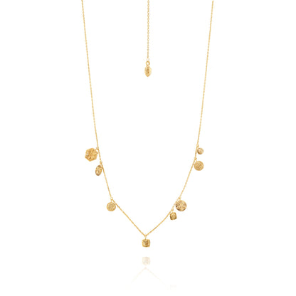adjustable gold handmade necklace jewelry, flat lay