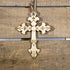 Hand-painted wooden medieval cross Christmas ornament featuring a detailed historic cross design with classic Christian symbolism, meaningful holiday decor for faith-based homes and religious celebrations by Cate’s Concepts