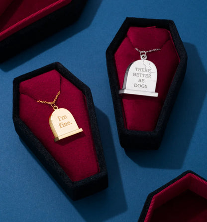 Small Silver Gravestone Pendant