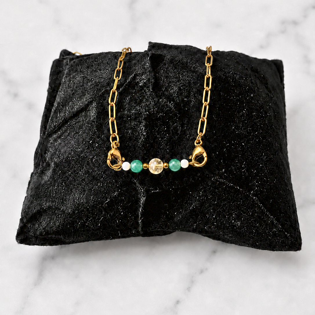 Money Interchangeable Ritual Bracelet | Handmade Citrine &amp; Green Aventurine Crystal Bracelet