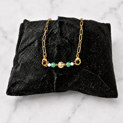 Money Interchangeable Ritual Bracelet | Handmade Citrine &amp; Green Aventurine Crystal Bracelet