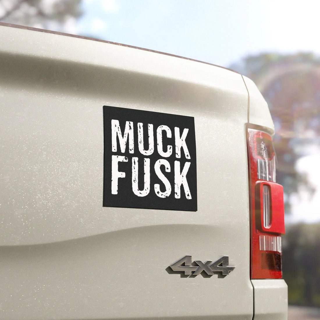 Muck Fusk Car Magnet, Square, Funny Anti-Elon Bumper Magnet