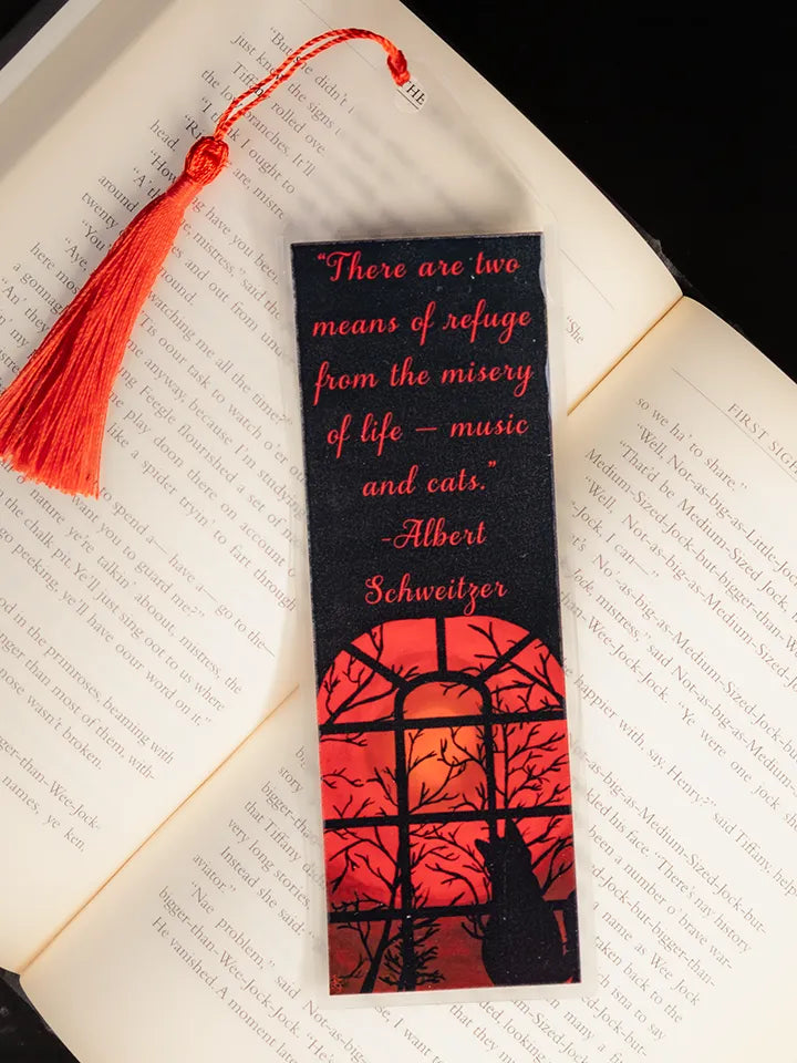 Cat Lover Dark Moody Bookmark, Original Artwork Page Holder