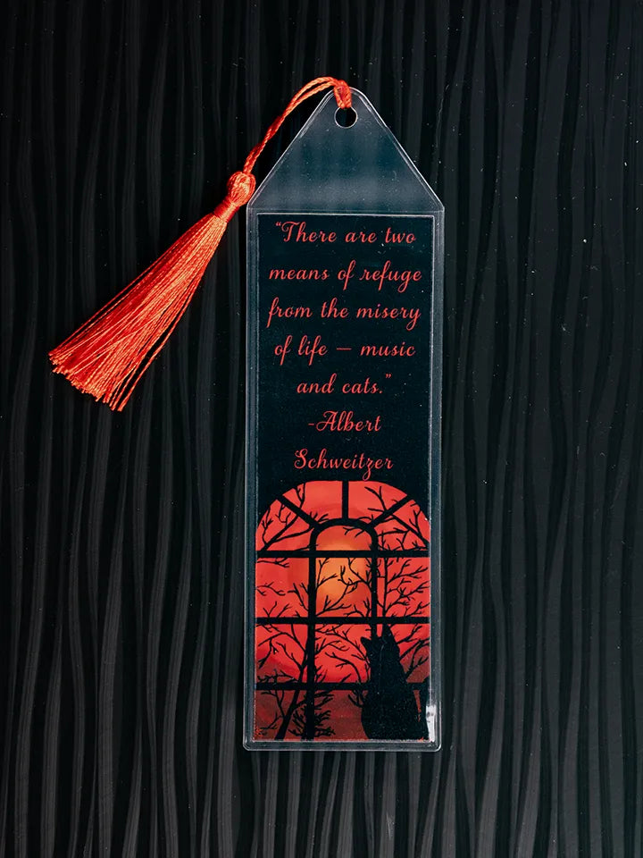 Cat Lover Dark Moody Bookmark, Original Artwork Page Holder