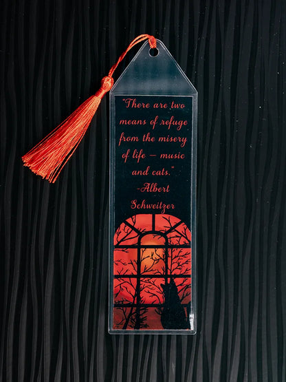 Cat Lover Dark Moody Bookmark, Original Artwork Page Holder