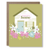 Greeting card with a house illustration and &