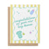 Congratulations on Your New Tiny Human baby card by MangoIllustrated — retro stripes baby icons