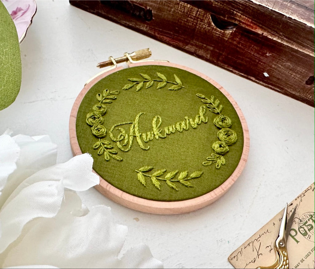 Awkward monochrome embroidery // PDF Pattern Download 4" Hoop