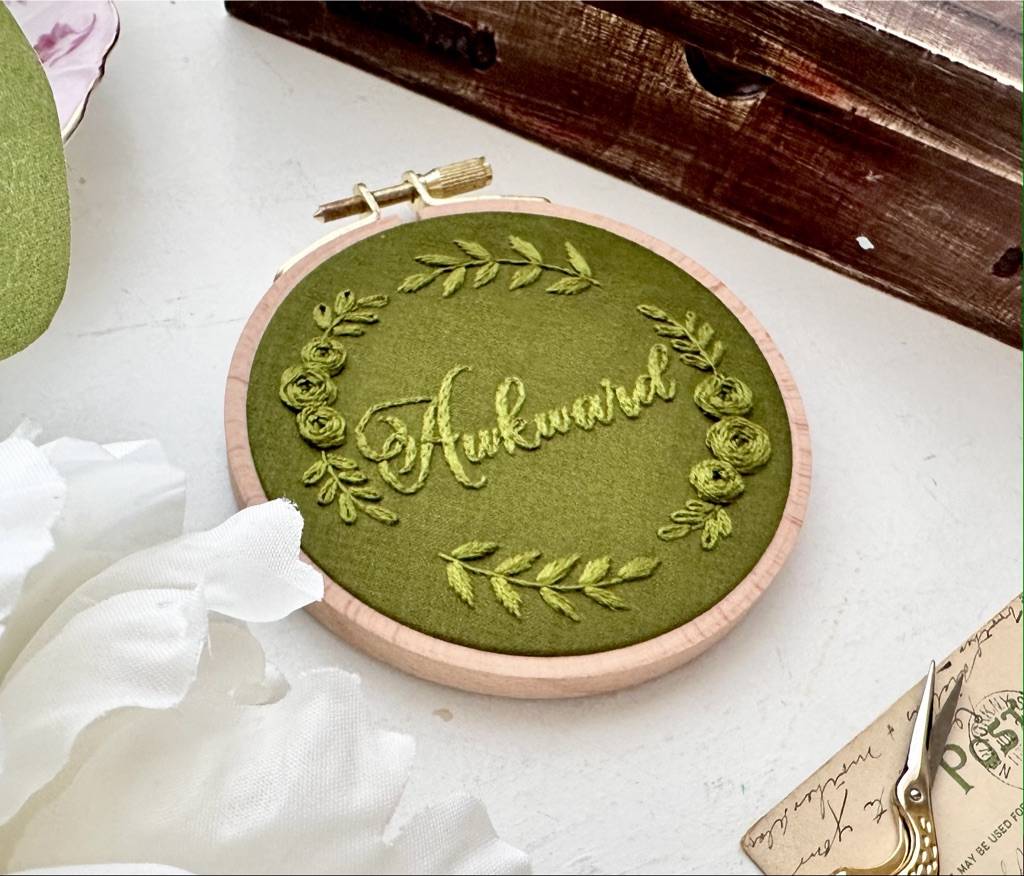 Awkward 4 inch Monochrome Embroidery // KIT Multiple color options