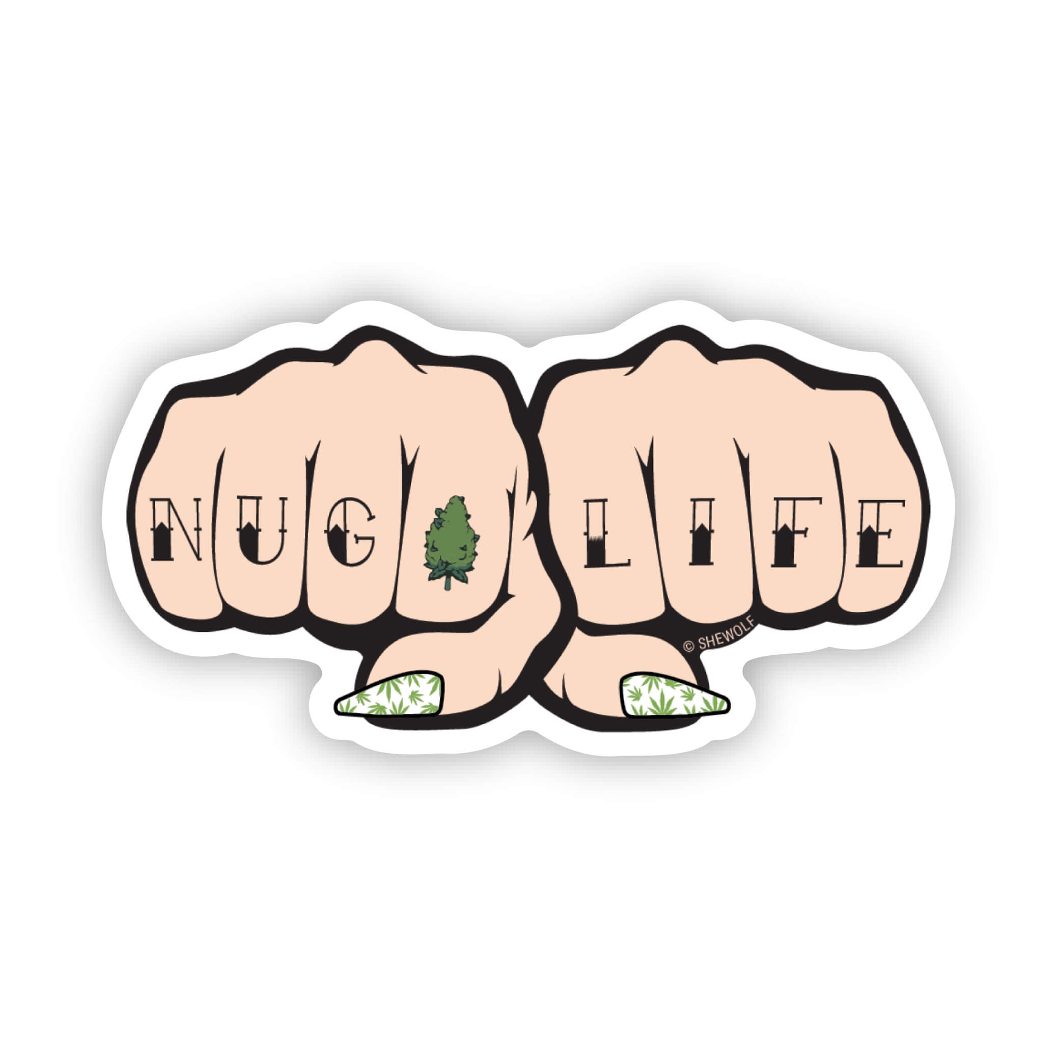Nug life tattoo sticker