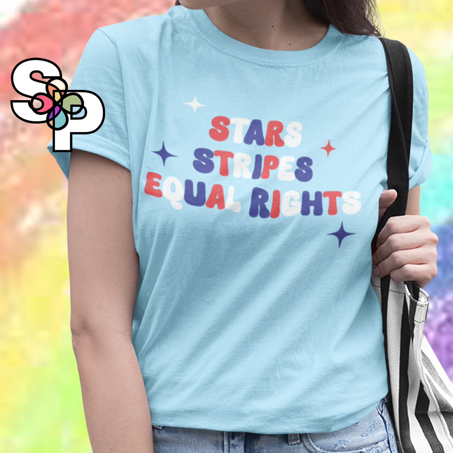 Stars Stripes and Equal Rights Adult TShirt Independence Day