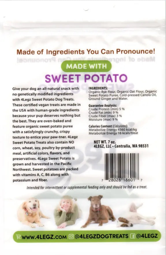 Sweet Potato Dog Treats - Healthy and Delicious Canine Snack - 4Legz