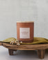 Hand-poured Oak Moss & Sage candle in frosted glass vessel – earthy essential oil blend with notes of sage, citrus, and oakmoss