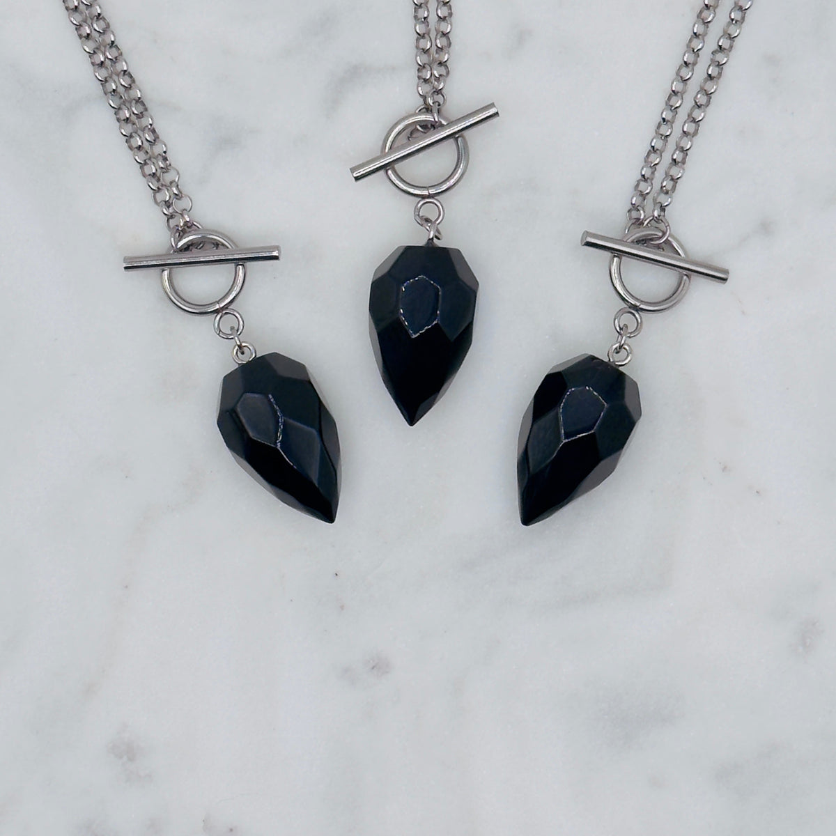 Silver Crystal Pendulum Necklace