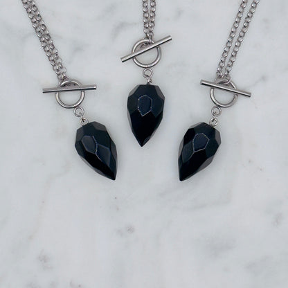 Silver Crystal Pendulum Necklace