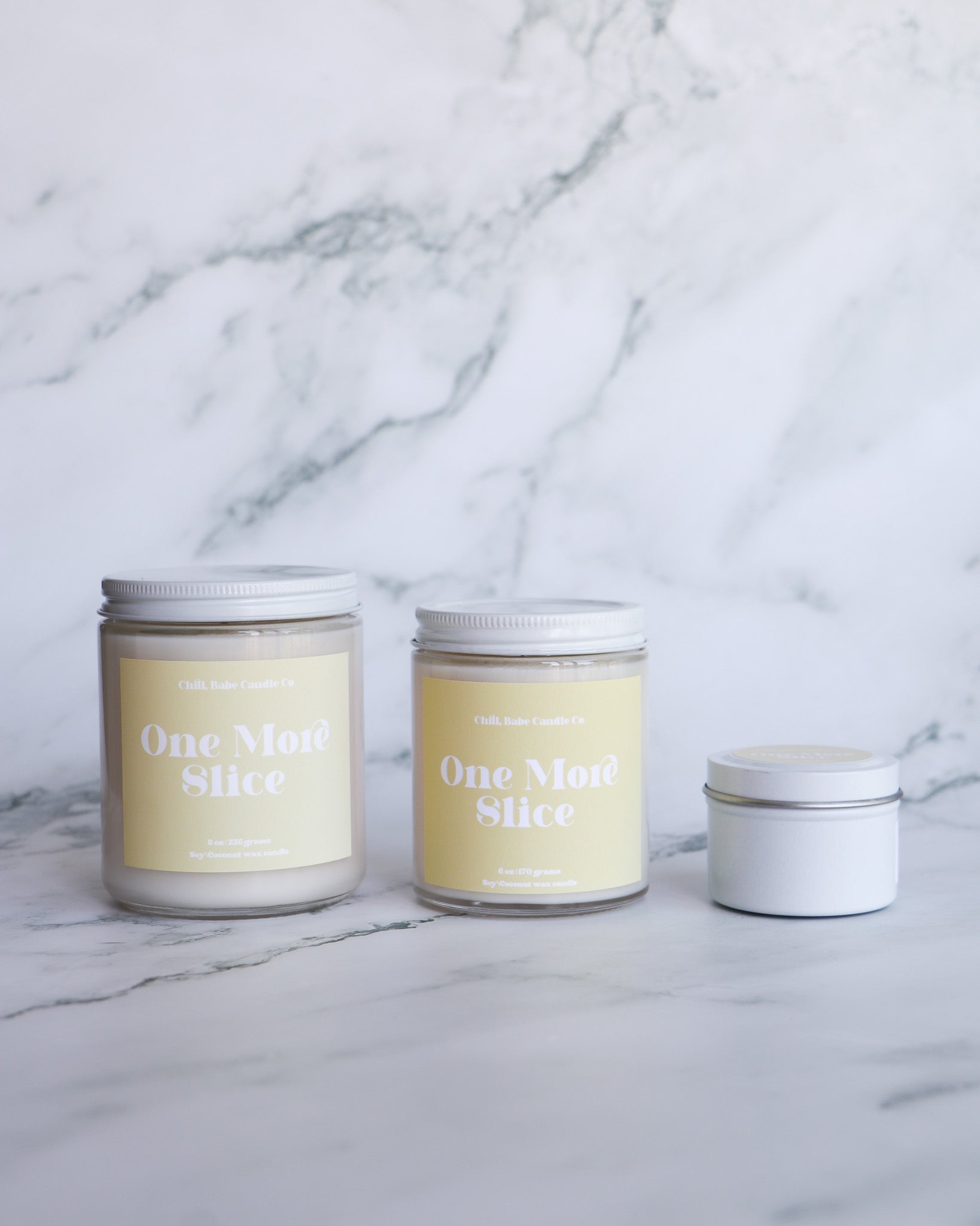 One More Slice Candle | Lemon + Butter + Cake sizes