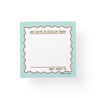 One Thing To Focus On sticky notes — ADHD friendly illustrated 3x3 in sticky notes by MangoIllustrated