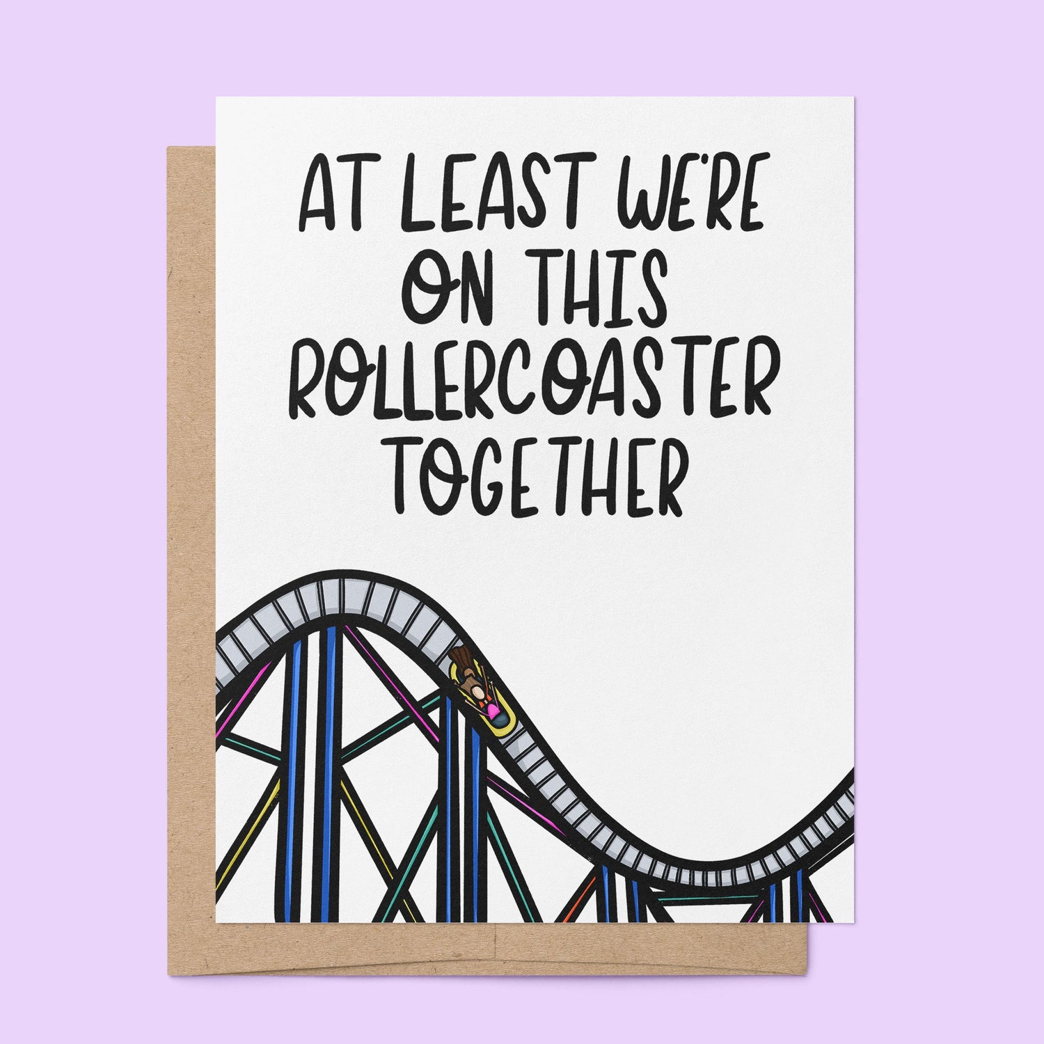 Rollercoaster Together card flat — illustrated empathy support card by MangoIllustrated