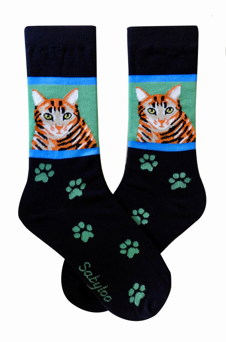 Orange Tabby Cat Socks