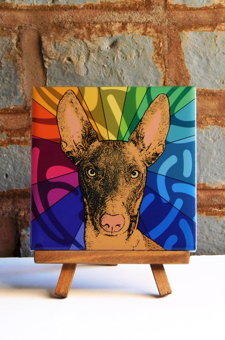 Pharaoh Hound Ceramic Art Tile