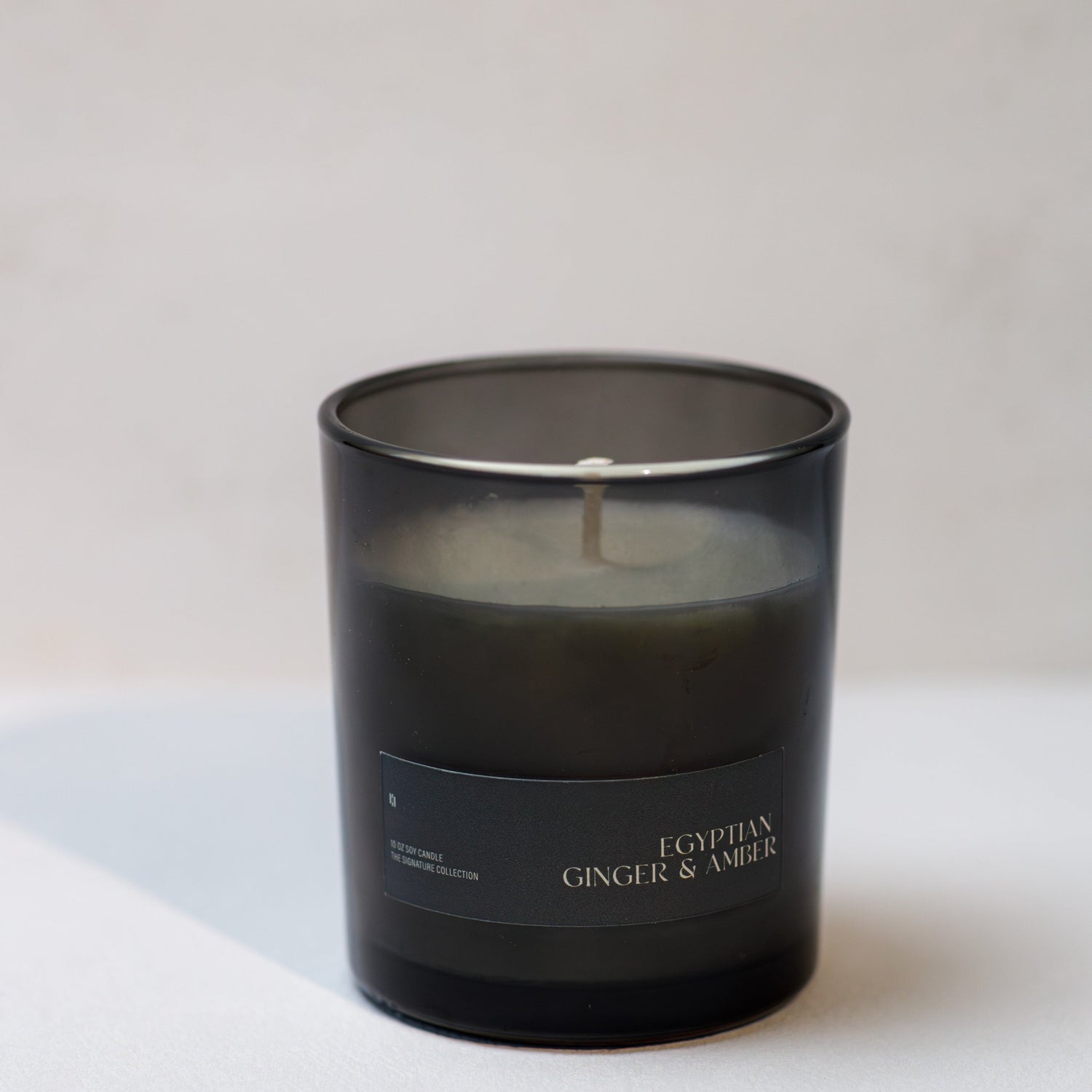 Black candle with &