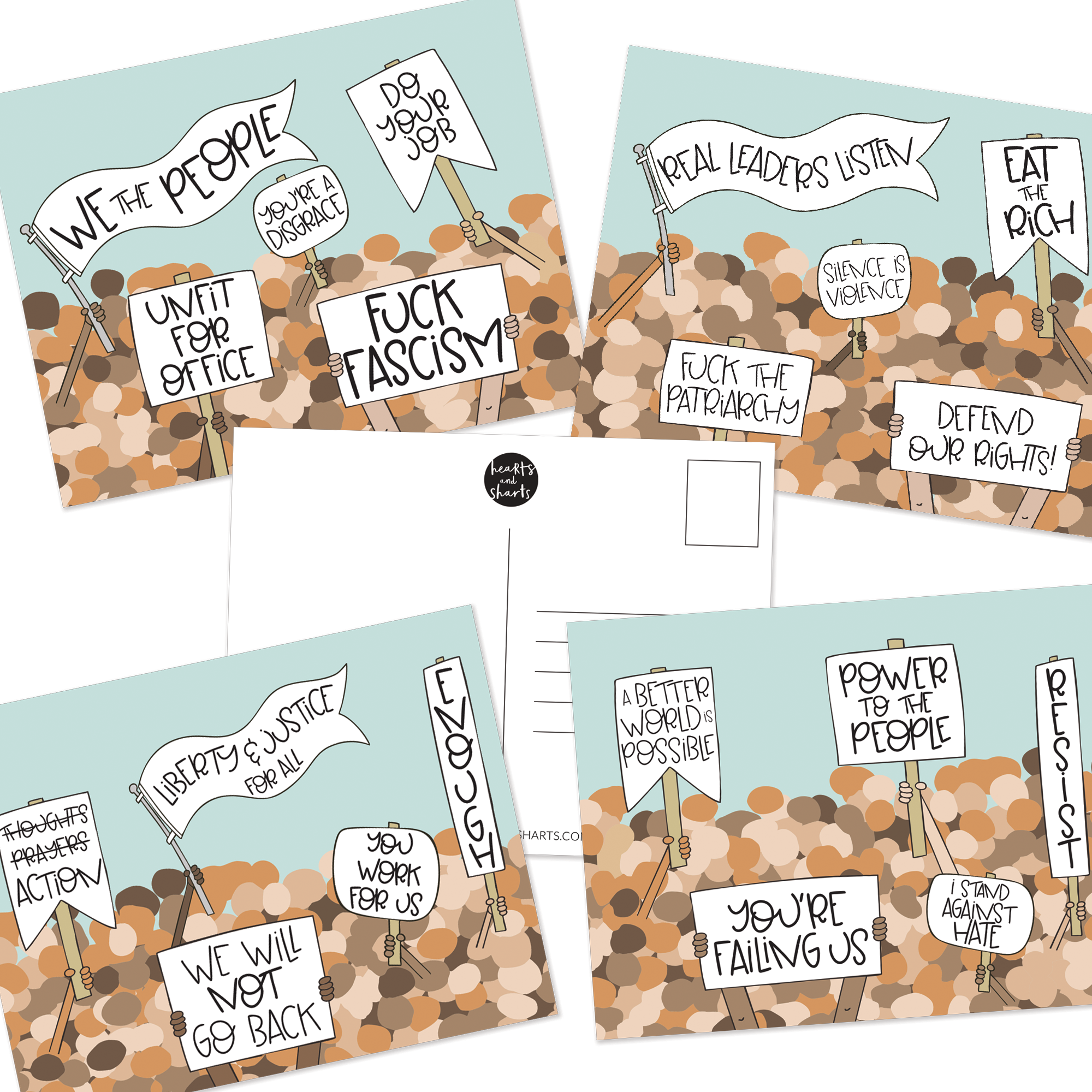 PROTEST POSTCARD SET - NO AI