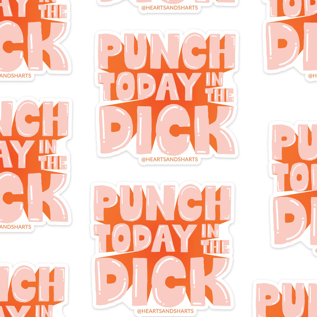NEW PUNCH TODAY - PINK ILLUSTRATED 3X3 VINYL STICKER