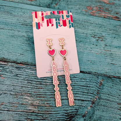 I Heart Abortion earrings
