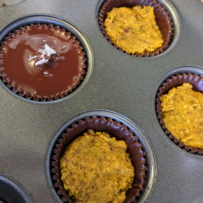 Chocolate Marzipan Cups (Pistachio &amp; Pecan Praline)