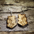 Pair of natural wood stacked book dangle earrings featuring detailed engraved vintage books, perfect for readers, librarians, teachers, and book lovers