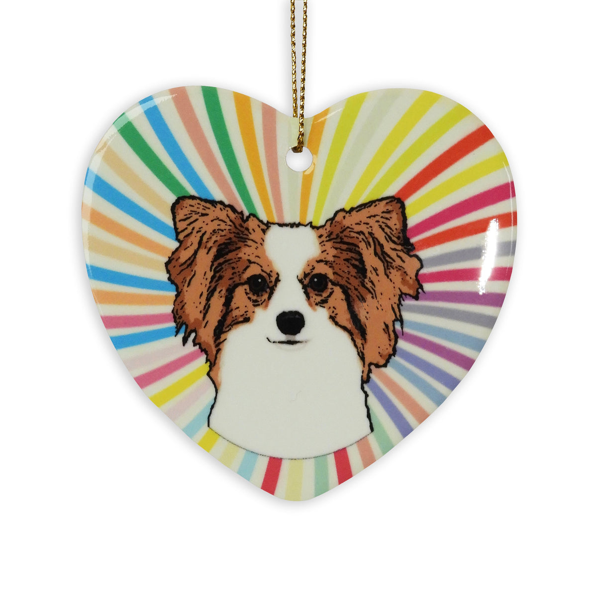 Papillon Ceramic Heart Ornament