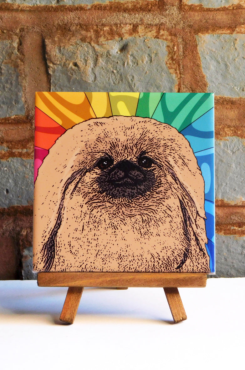 Pekingese Ceramic Art Tile