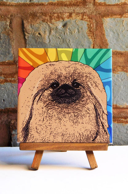 Pekingese Ceramic Art Tile
