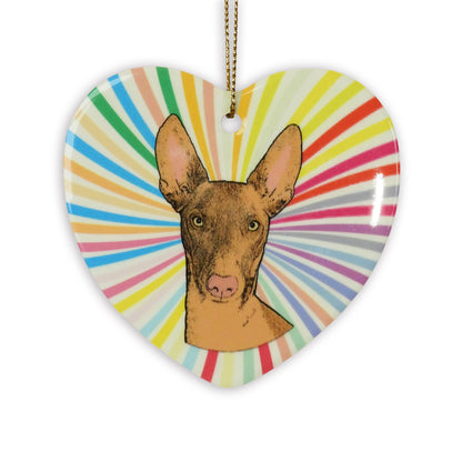 Pharaoh Hound Ceramic Heart Ornament