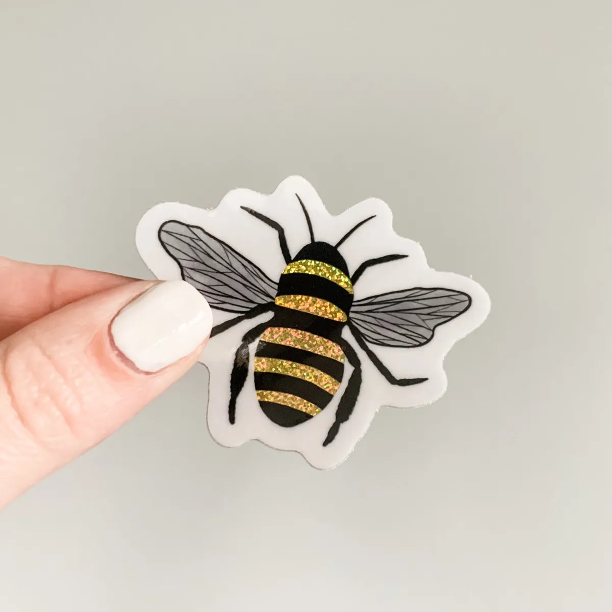 Glitter holo bumblebee sticker