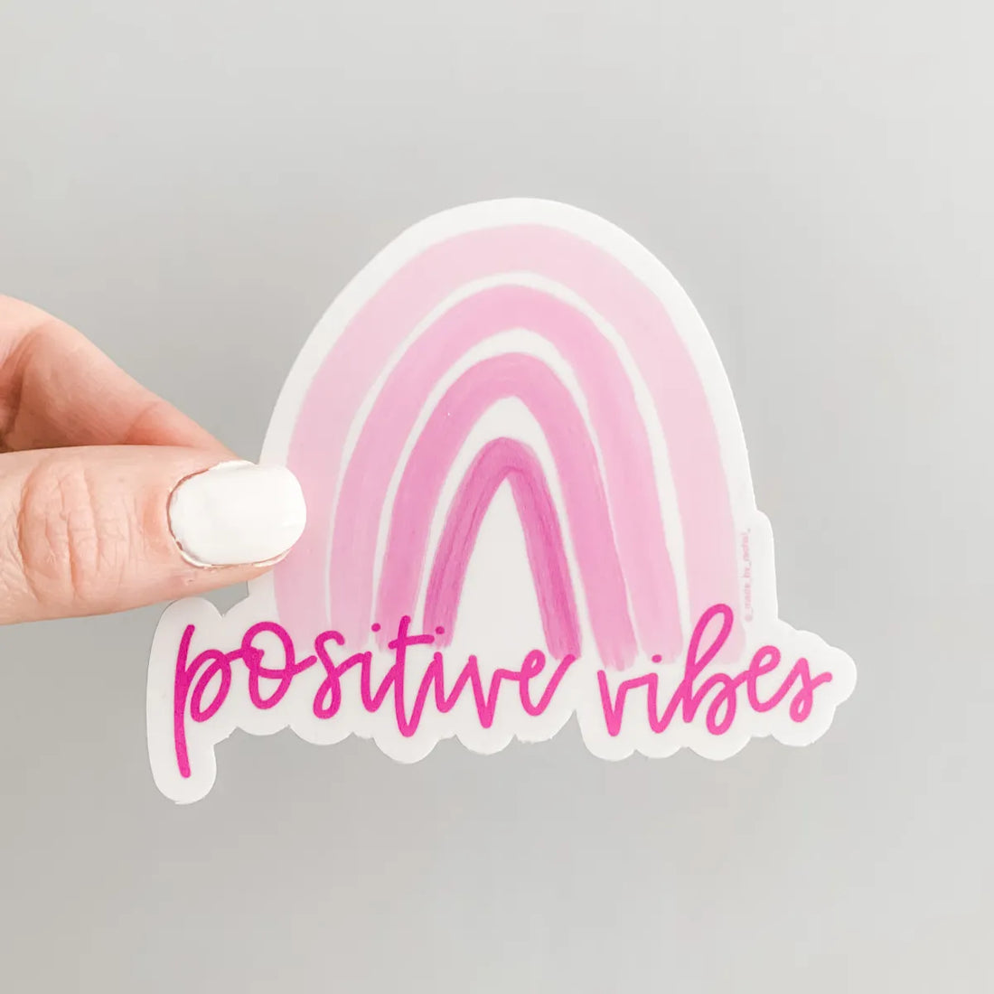 Positive Vibes pink ombre rainbow sticker