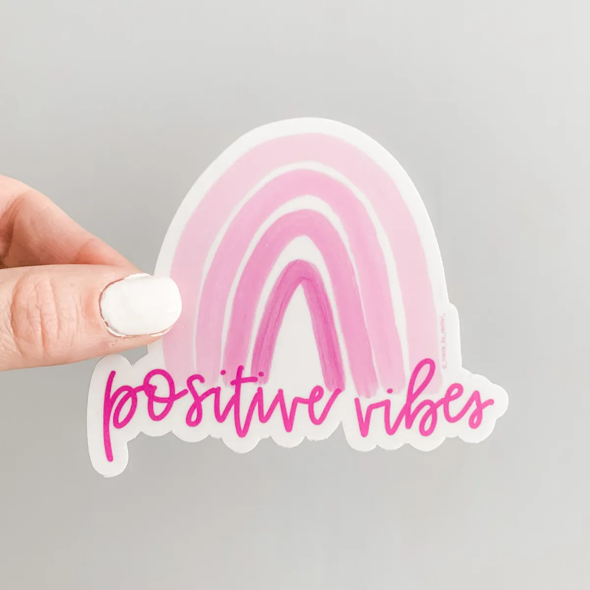 Positive Vibes pink ombre rainbow sticker