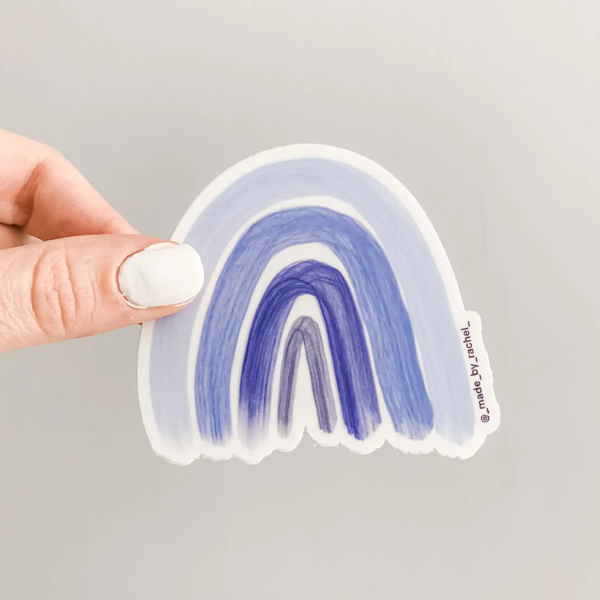Blue ombre painterly rainbow sticker