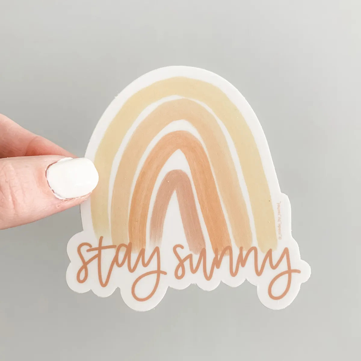 Stay Sunny yellow ombre rainbow sticker
