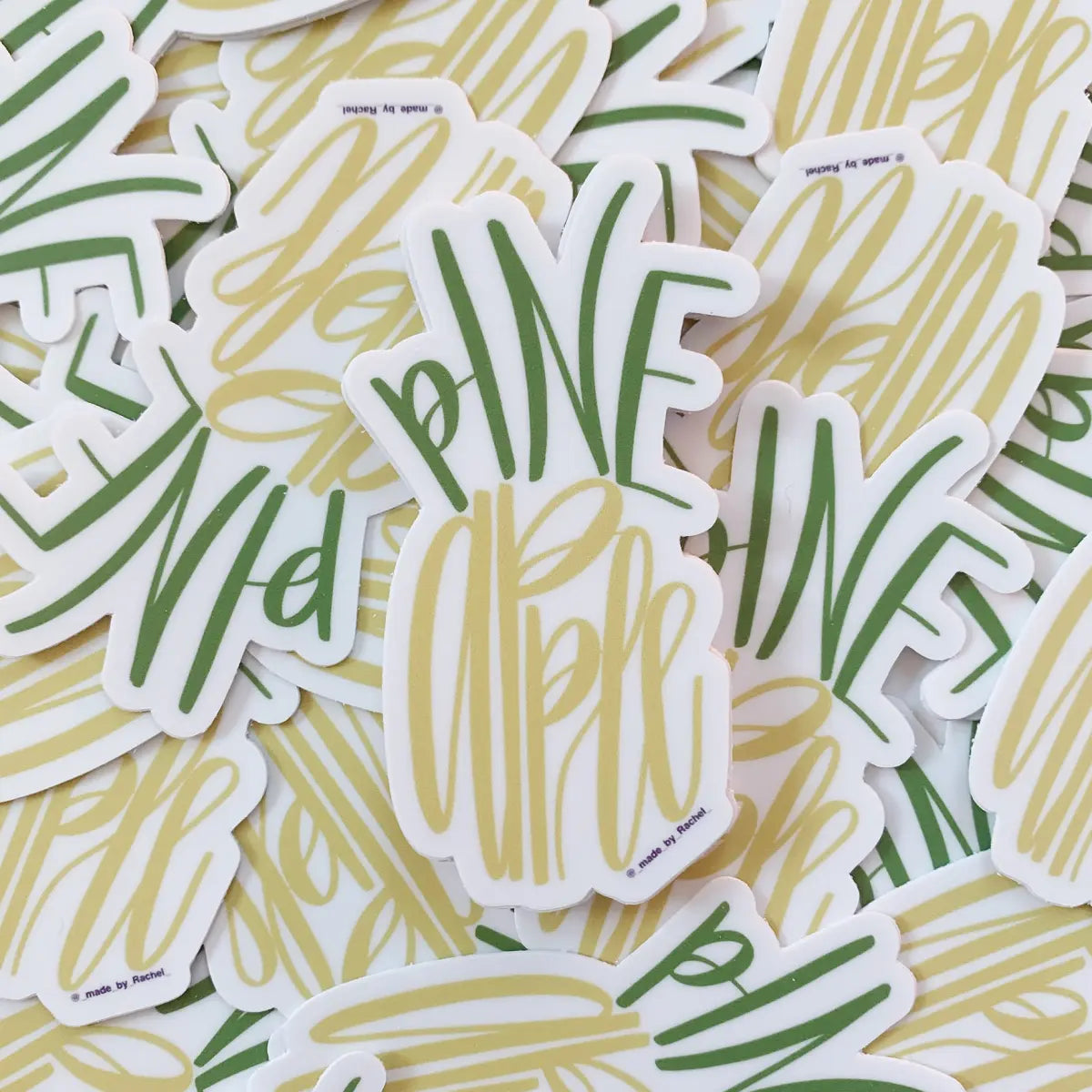 Pineapple hand-lettering sticker