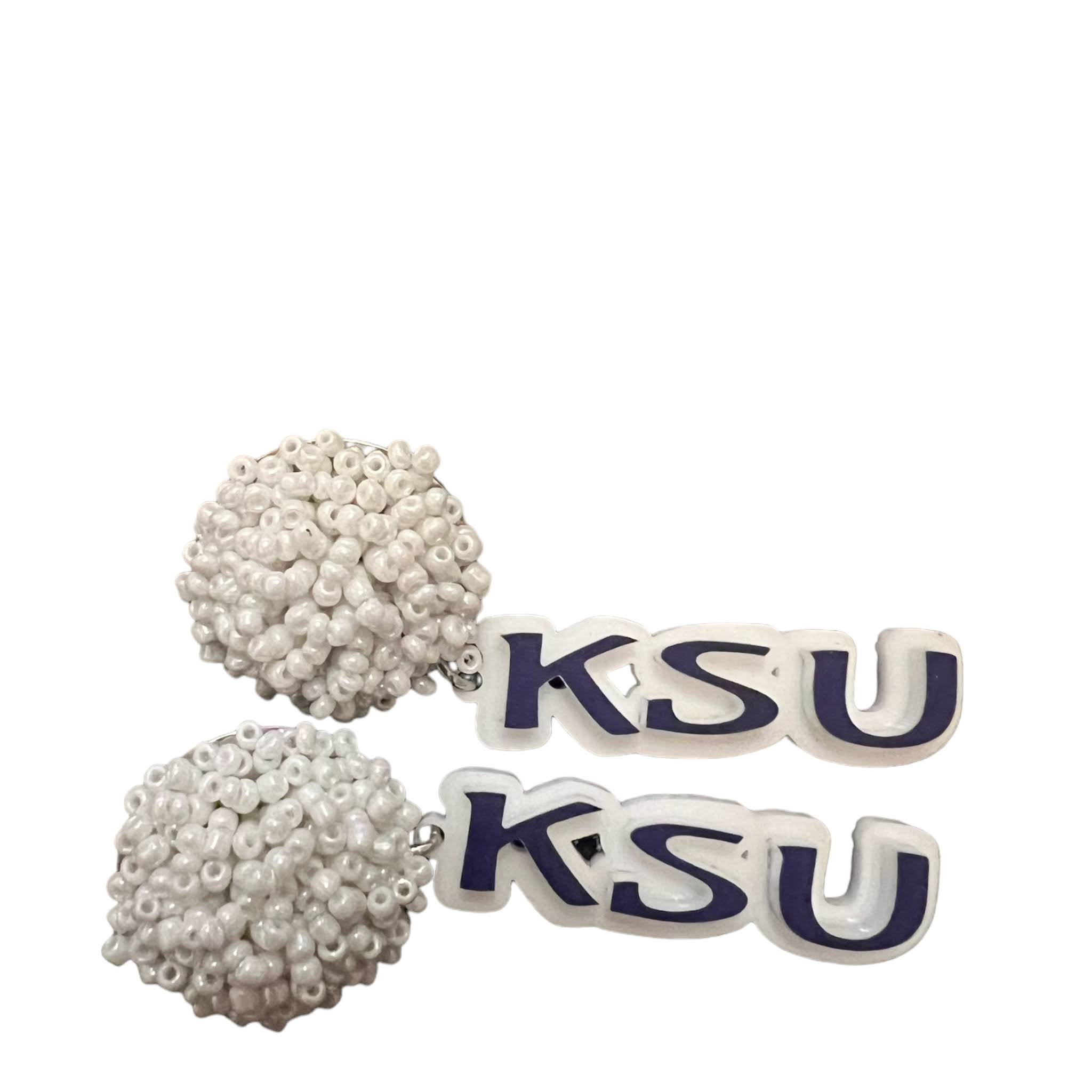Beaded Pom Pom Team Earrings