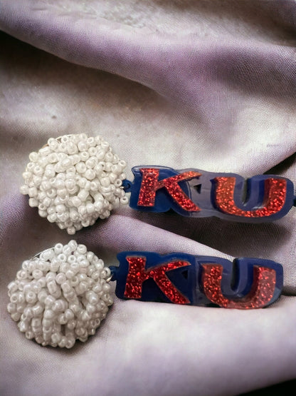 Beaded Pom Pom Team Earrings