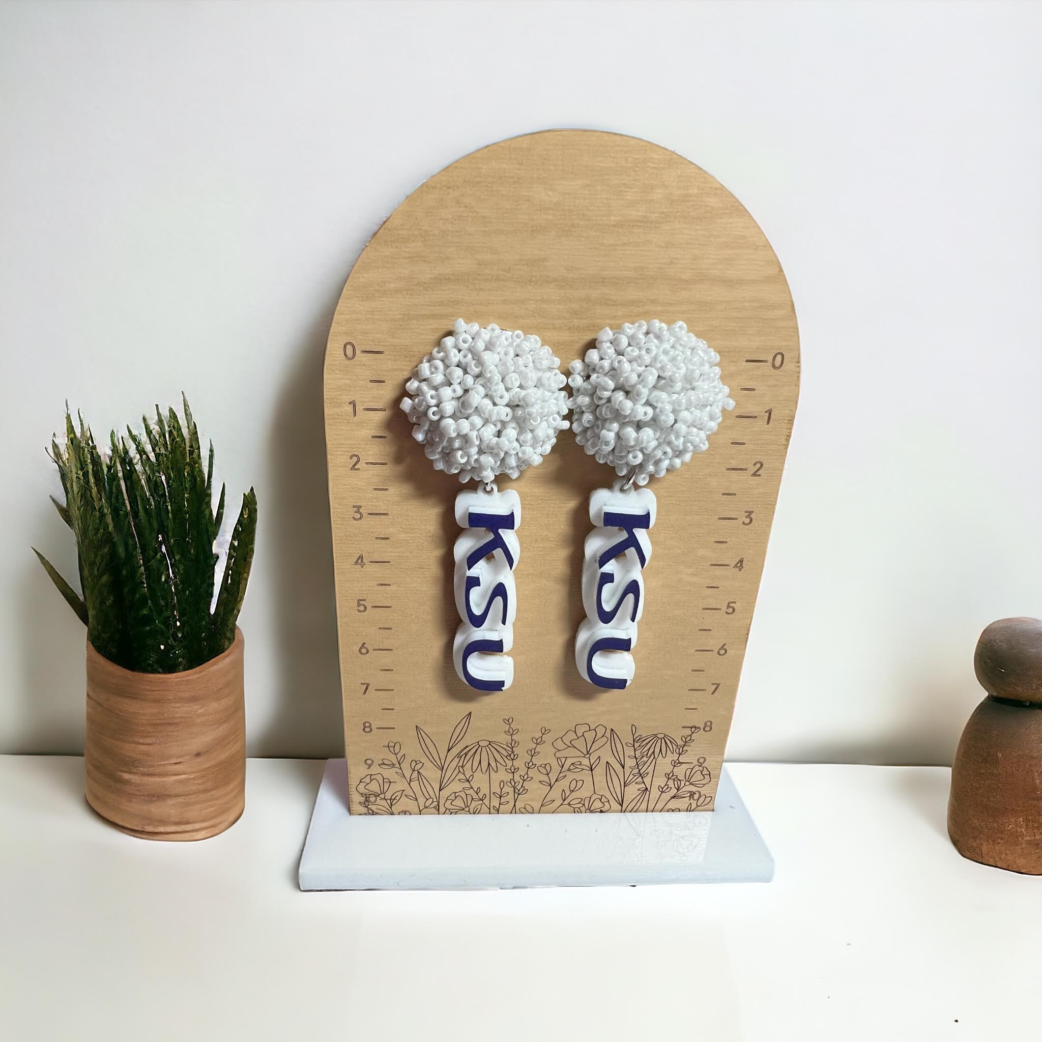 Beaded Pom Pom Team Earrings