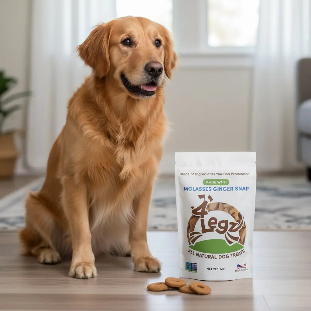 Molasses Ginger Snap Dog Treats for Happy, Healthy Pets - 4Legz