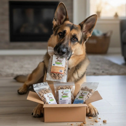 Doggy Box- with 4 pack of 1 lbs Bags Treats! - Want Monthly? FREE SHIPPING! 4Legz